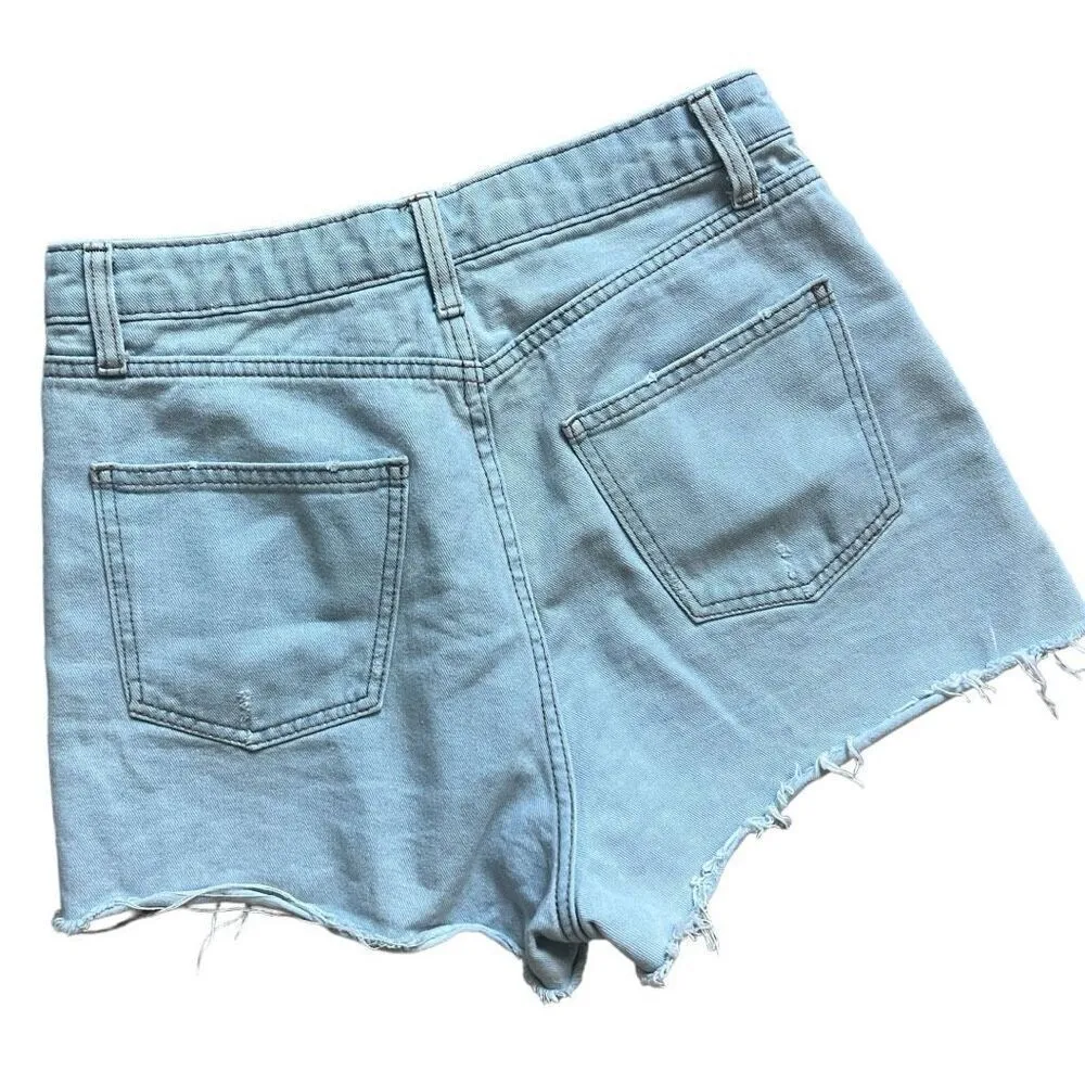 Womens Wild Fable Super High Rise Light Rinse Cutoff Denim Jean Shorts - Sz 6 - Image 3