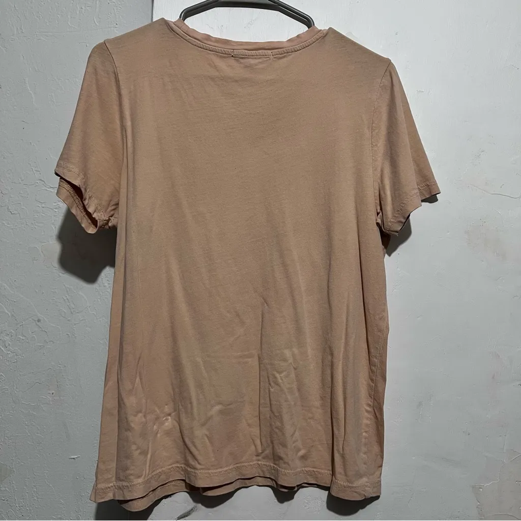 7 For All Mankind Tan Relaxed Short Sleeve Tee  :BOX L: - Image 5
