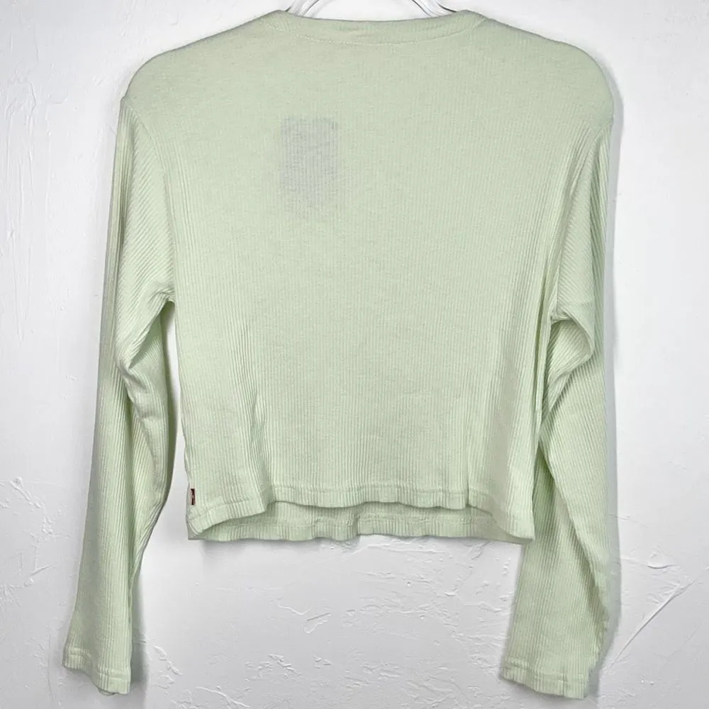 Levi’s Green Meadows Mist Sunbloom Everyday Henley Shirt XS New - Image 3