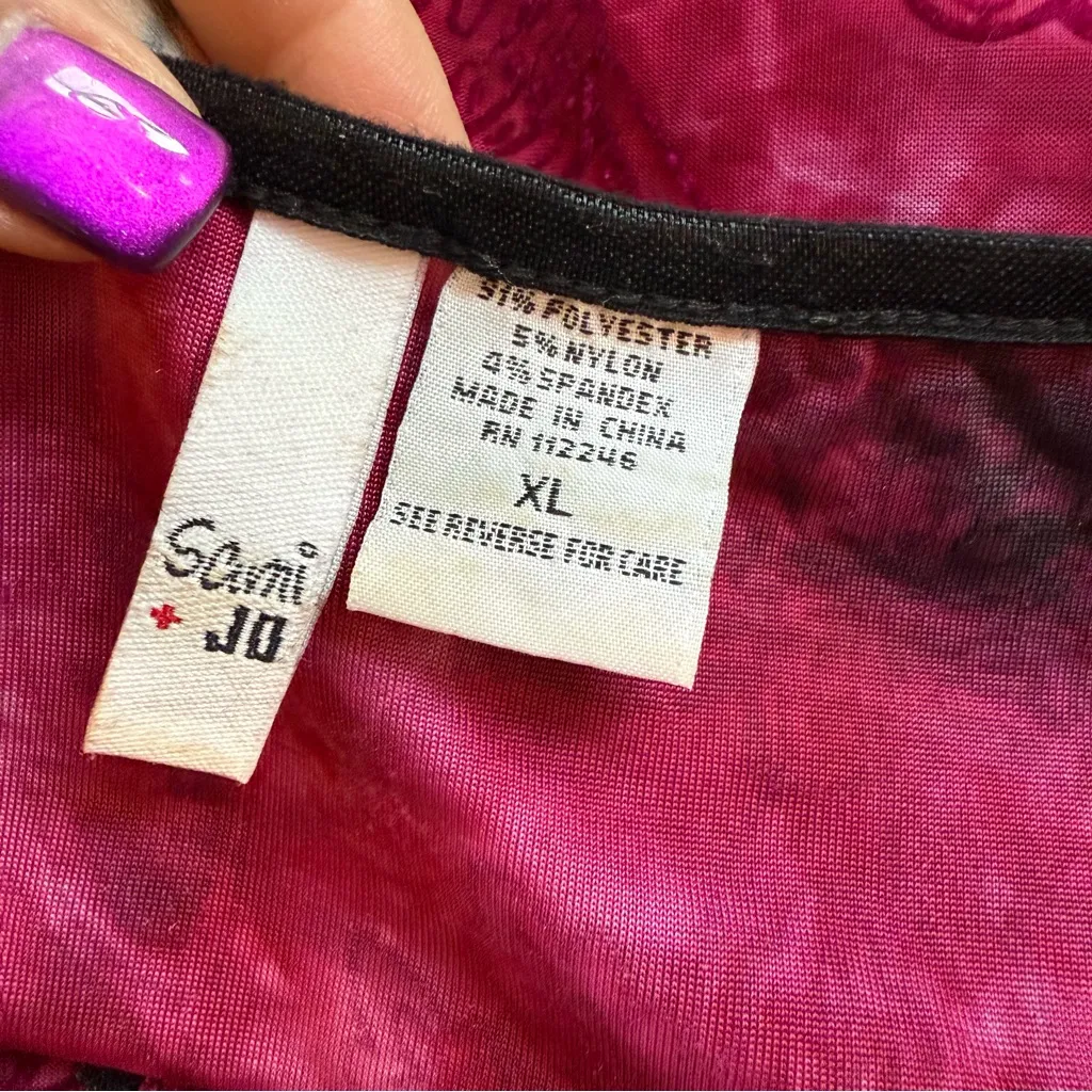 Vintage Y2K Sami Jo Velvet Burnout Fairy Grunge Renaissance Top Size XL Pink - Image 5