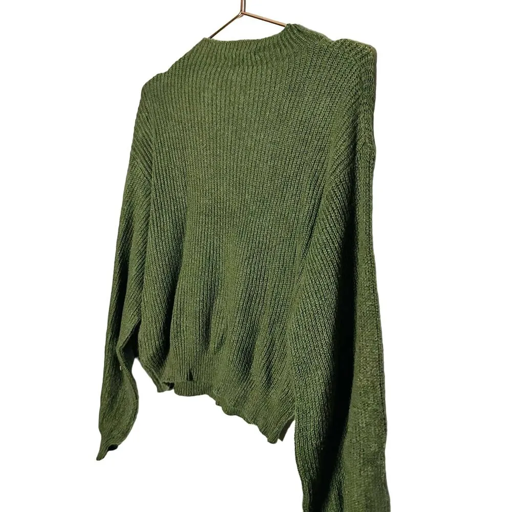 BB Dakota x Steve Madden Sochi Mossy Green Balloon Sleeve Sweater Size L - Image 5