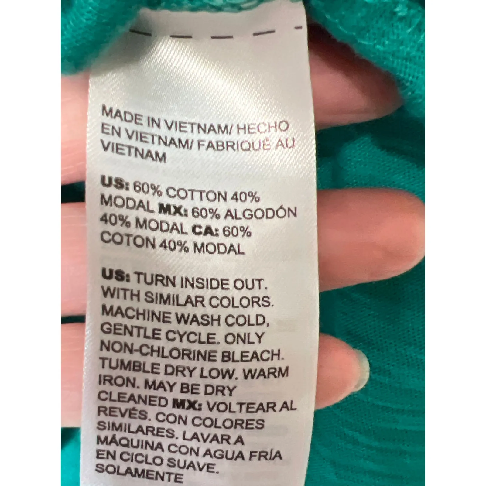 Chico's size 2 tunic button up rolled ab sleeves teal knit career modest office - Image 8