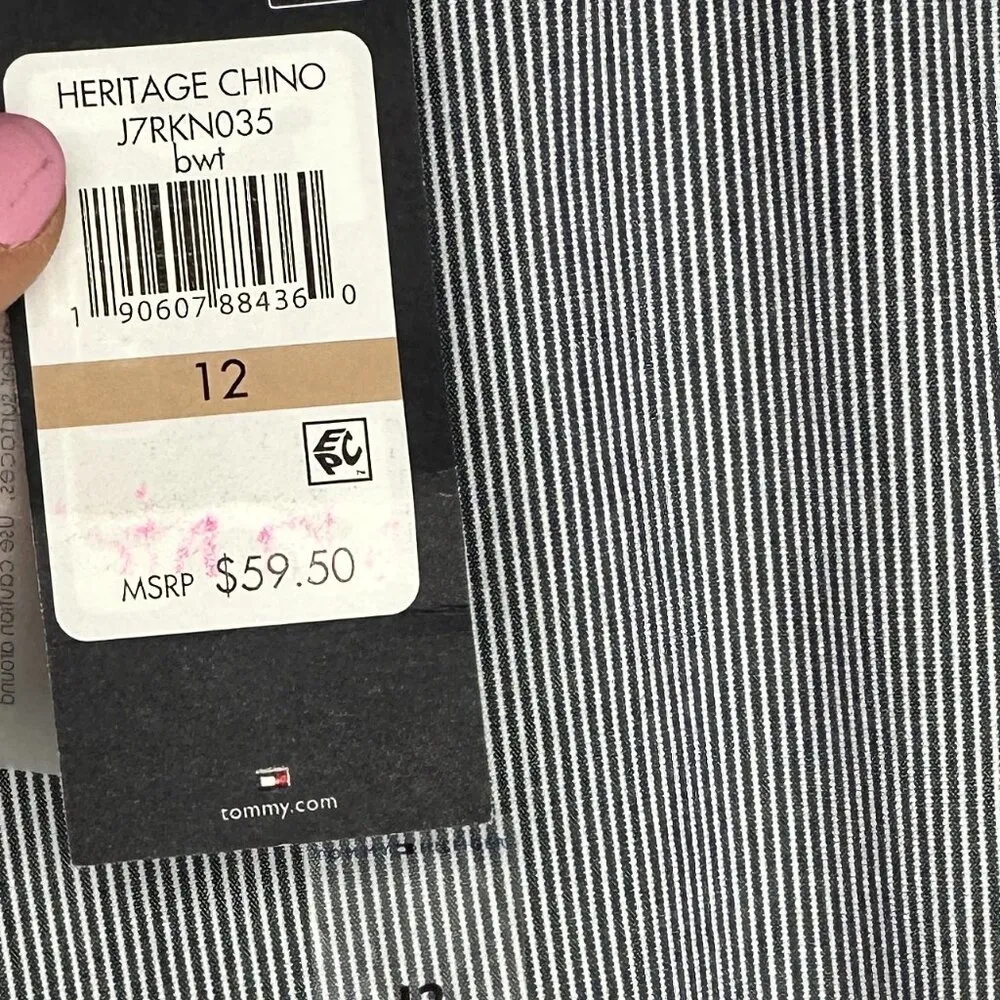 NWT TOMMY HILFIGER HAMPTON STRETCH STRIPED CHINOS - SIZE 12 - Image 6