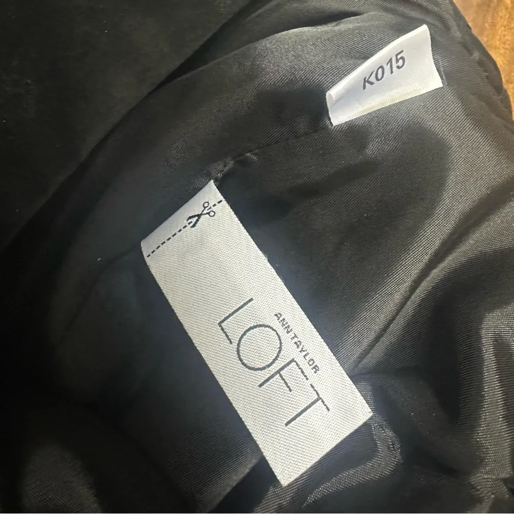 Genuine Suede Leather Black Ann Taylor Loft Slit and Button Back Midi Skirt 6 - Image 10