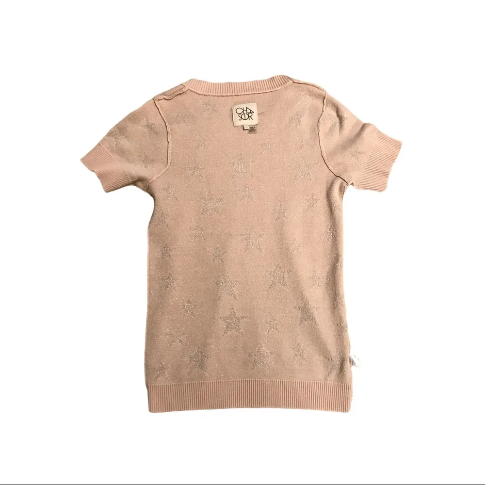 Chaser Pink Star Sweater S short sleeve pink silver stars pastel celestial - Image 10