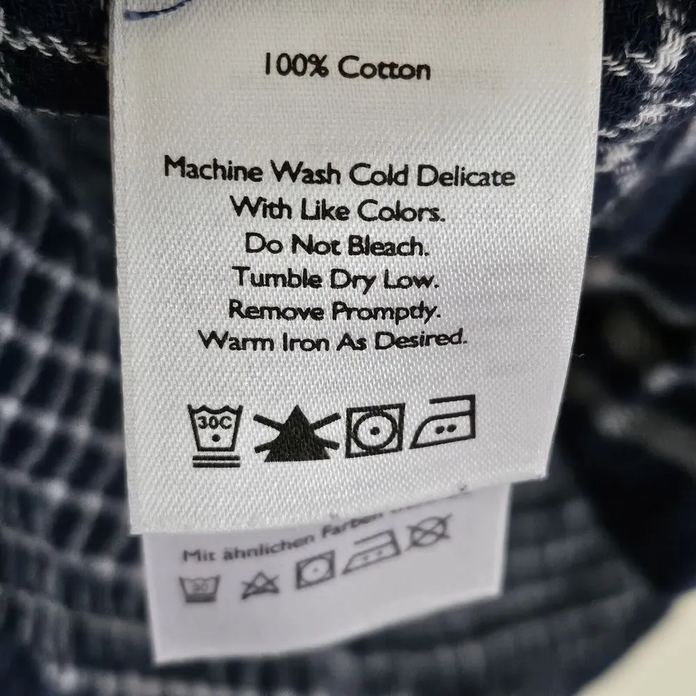 Eddie‎ Bauer Plaid Popover Shirt Henley Womens Size M Cotton Outdoors Natural - Image 8