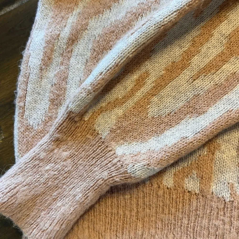 Rebecca Taylos Tiger Stripe Merino Wool Alpaca Cotton Blend Sweater Small - Image 6