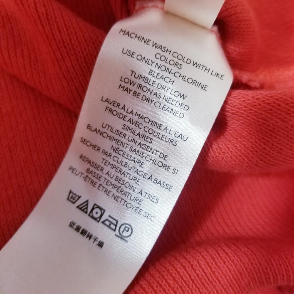 Free People Women size Small Orange Colby Raw Edge Knit Top - Image 7