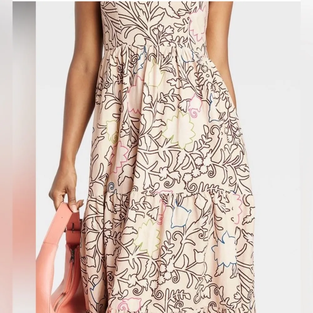 KNOX ROSE dress Long Floral Print Sleeveless Rear Smocked Dress Size Small - Image 2