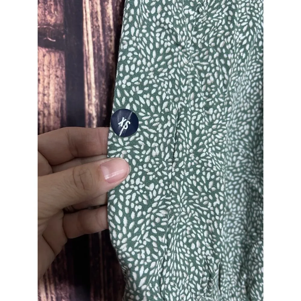 American Eagle Outfitters Women's XS Green Body Suit Floral One Shoulder - Image 6