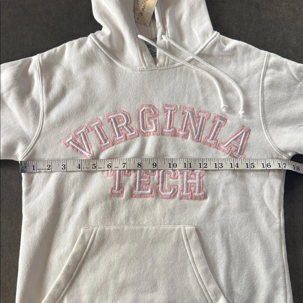 Women’s Virginia Tech White College Hoodie Embroidered Size S NEW - Image 8