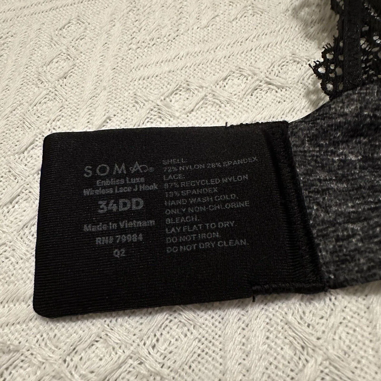 Soma Grey Lined Embliss Luxe Wireless Lace J Hook Bra 34DD - Image 11