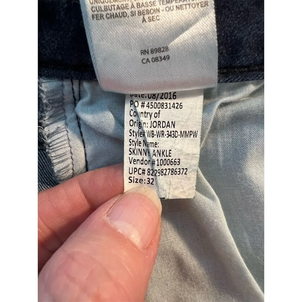 William Rast Women's Blue Skinny Ankle Jeans Size 32 Plus Frayed Hem - Image 9