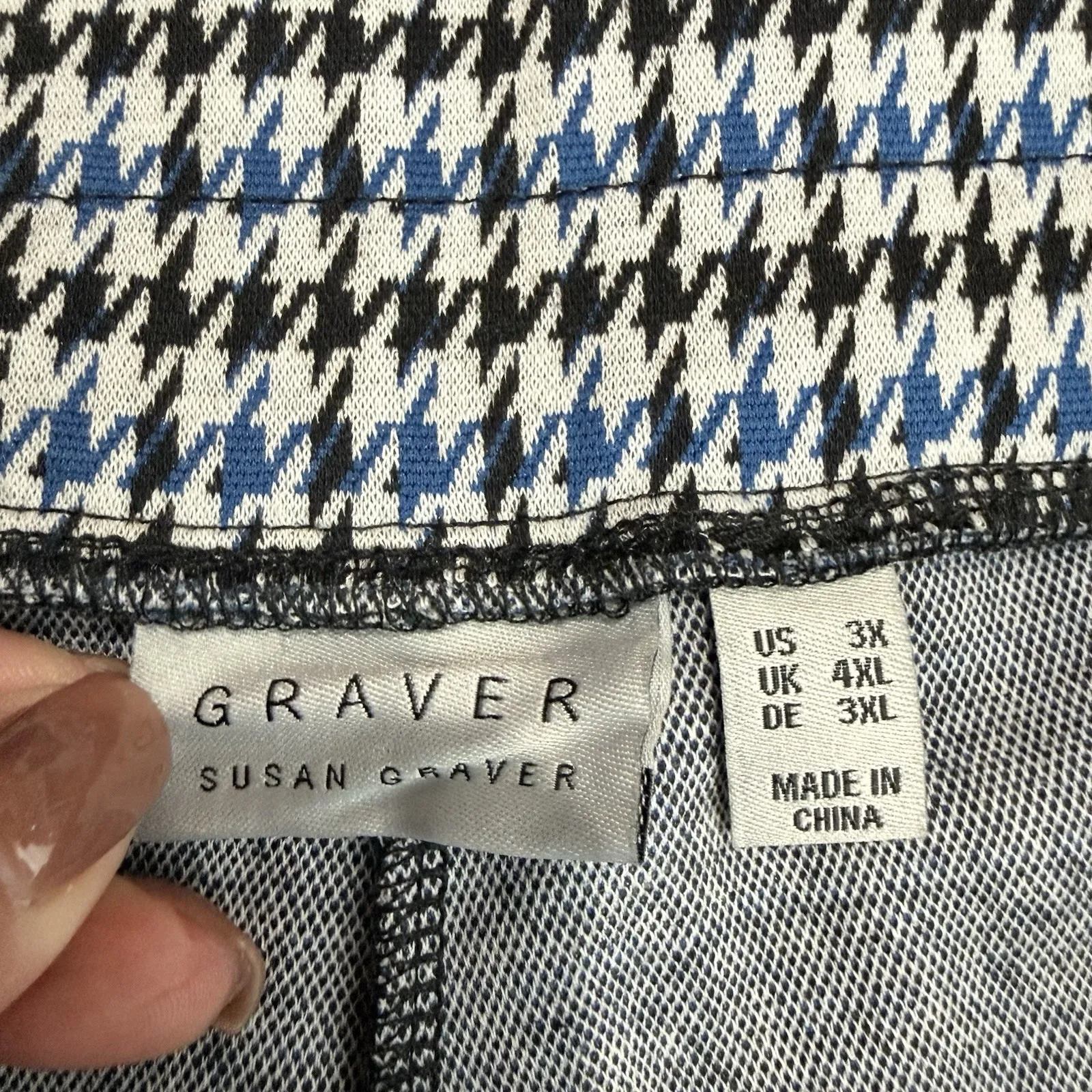 NWOT Susan Graver Regular Jacquard Houndstooth Knit AVA Slim Pants Grey 3X - Image 5