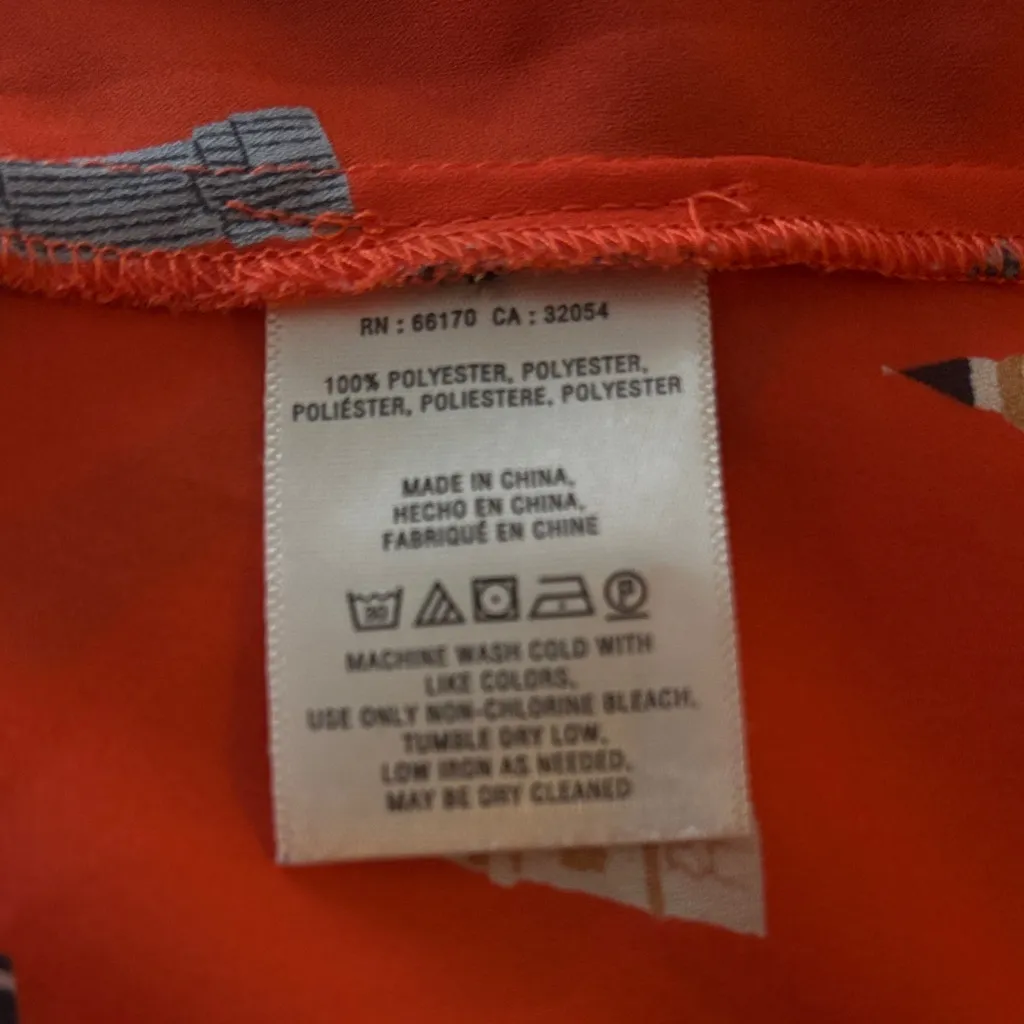 Maeve By Anthropology Orange Women’s Aurielle Ruffle Blouse Size 0 - Image 11