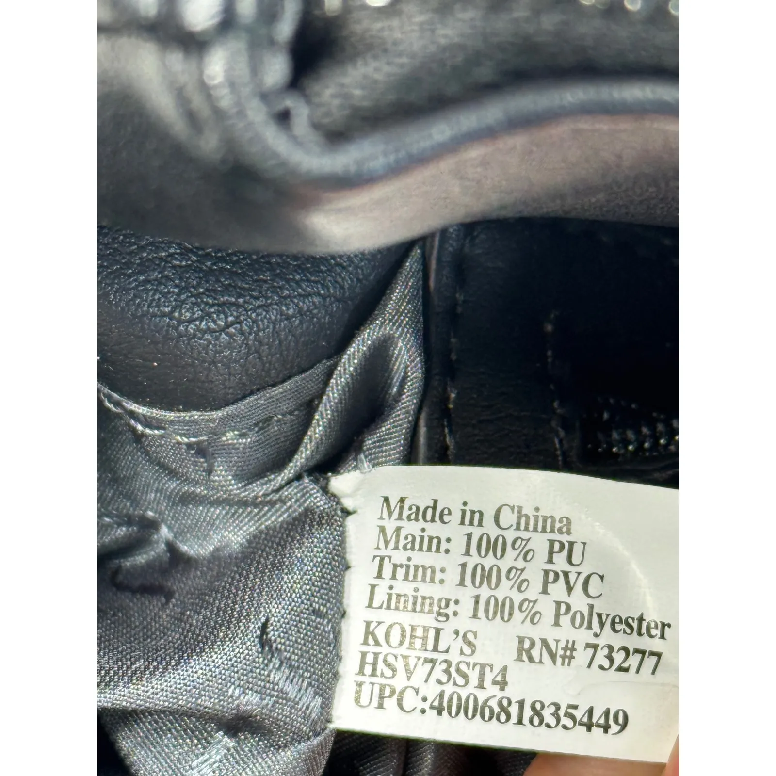 Simply Vera Vera Wang Black Faux Leather Shoulder Bag Chain Detail Hobo - Image 7