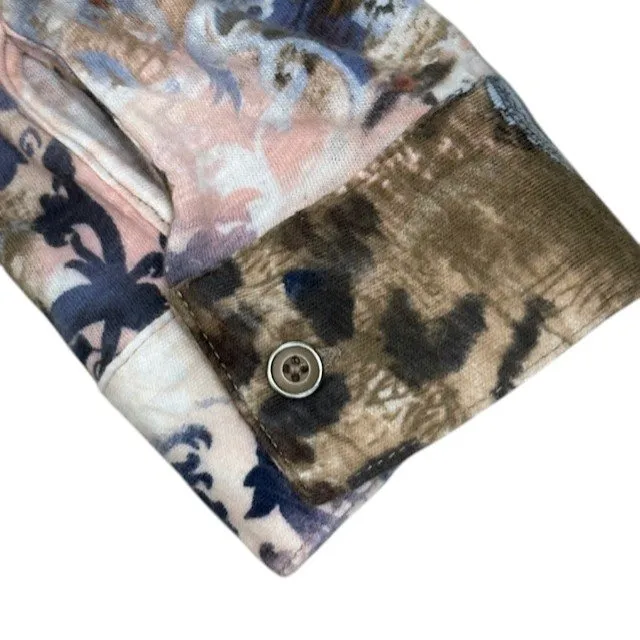 Soft Surroundings Paisley‎ Leopard Print Button Down Long Sleeve Top Sz Med - Image 12