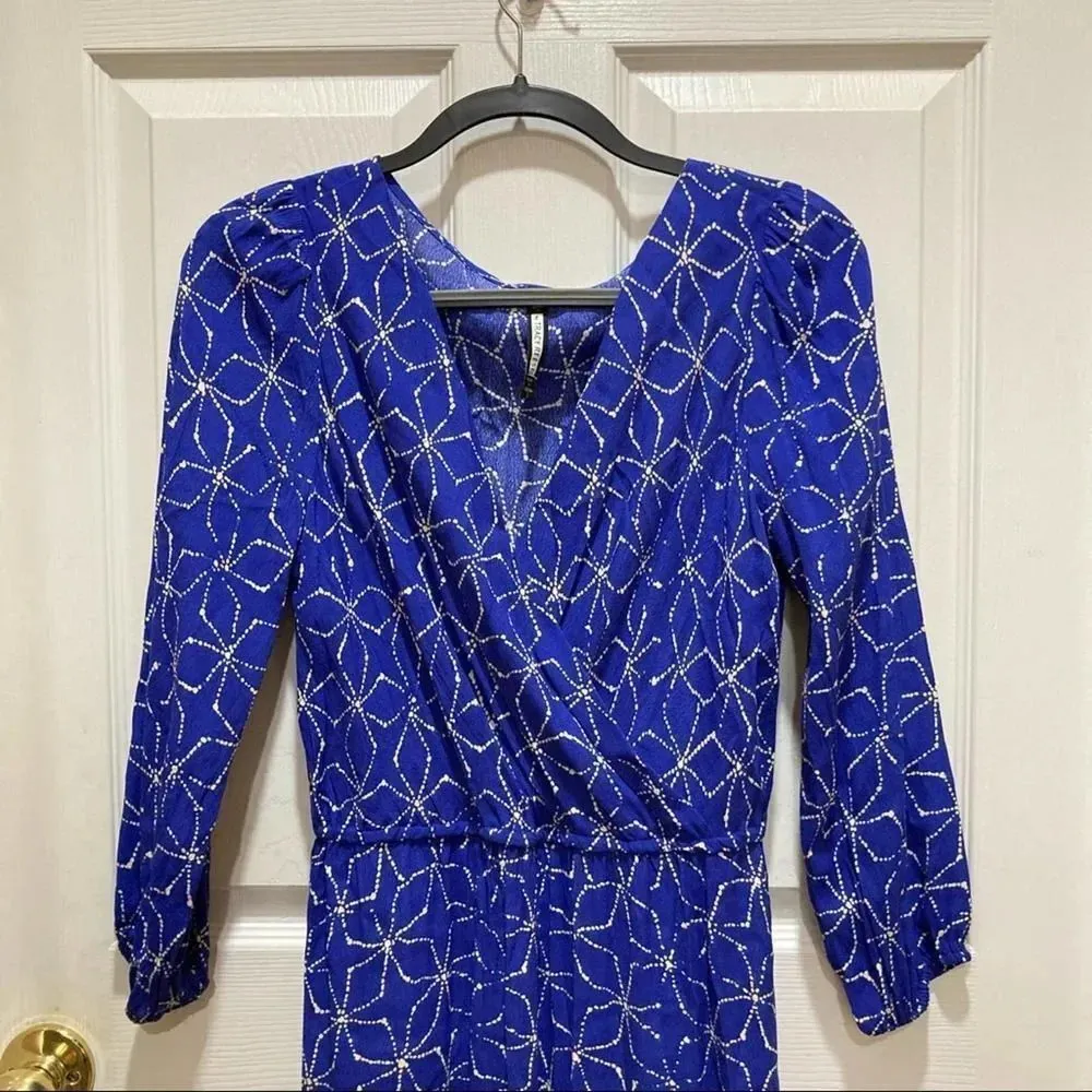 ANTHROPOLOGIE Plenty by Tracy Reese Aleah Stars Blue Midi Dress Size Small - Image 4