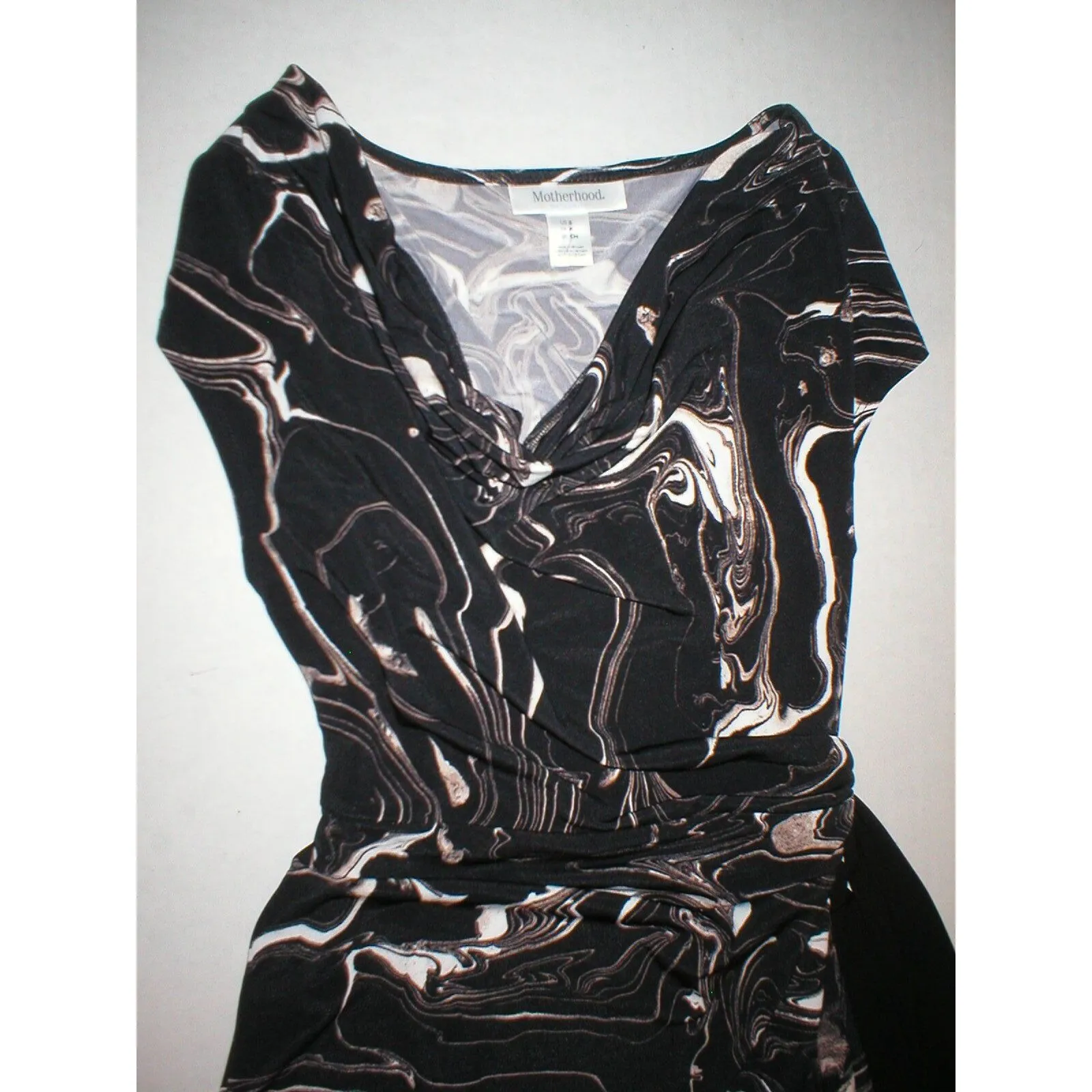 New Womens Maternity Dress Motherhood Black Brown Small White Faux Wrap Nice - Image 8