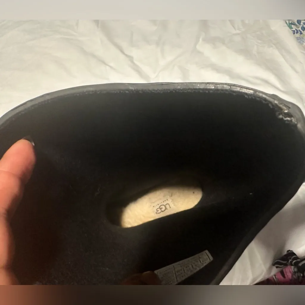 UGG Black Embossed Rain Boots - Image 7