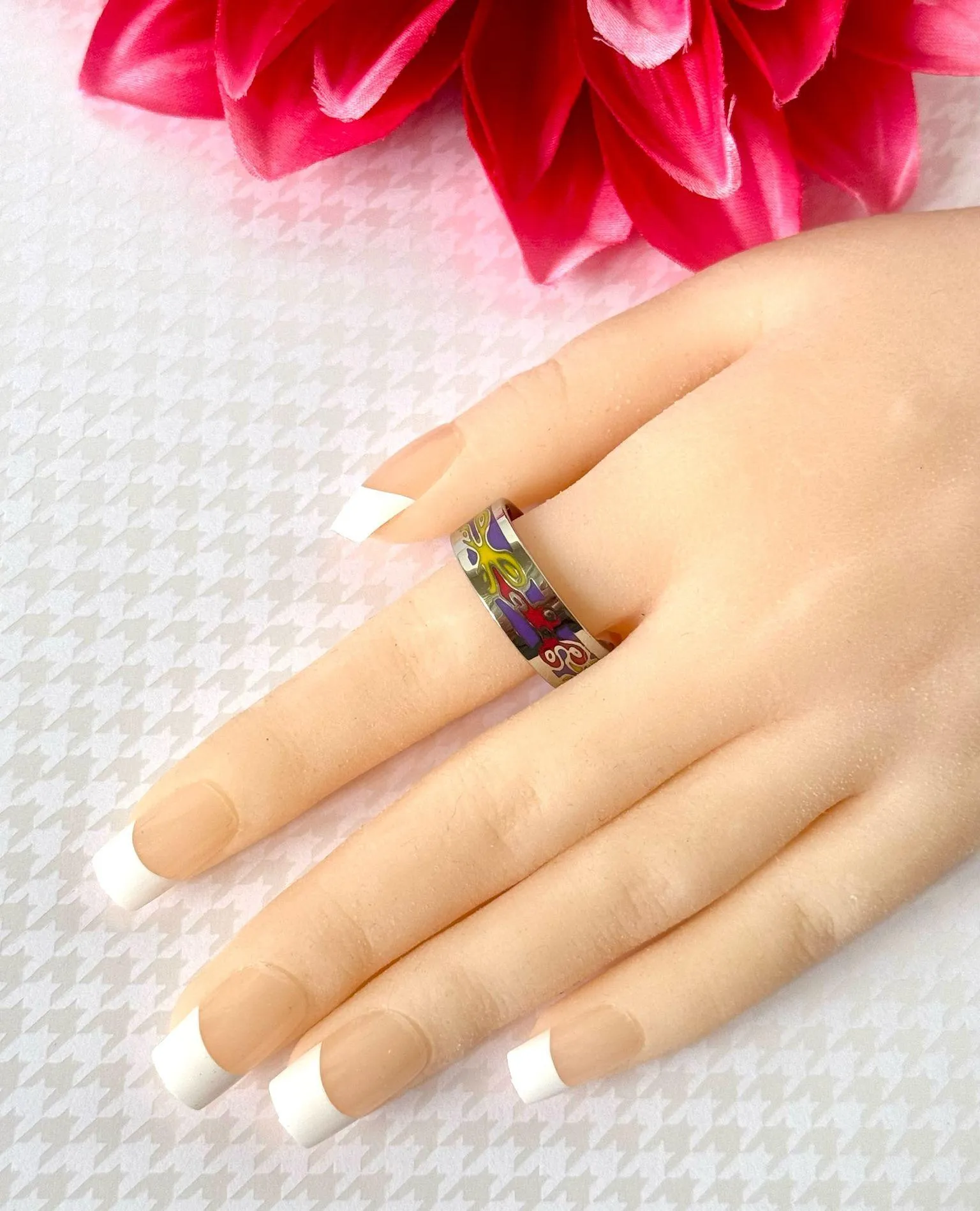 Stainless Steel Ring, Size 7 Silver - Image 2