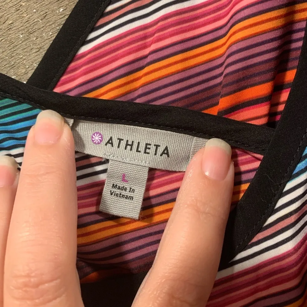 Athleta multicolored maxi dress with drawstring waist and adjustable straps - Image 8
