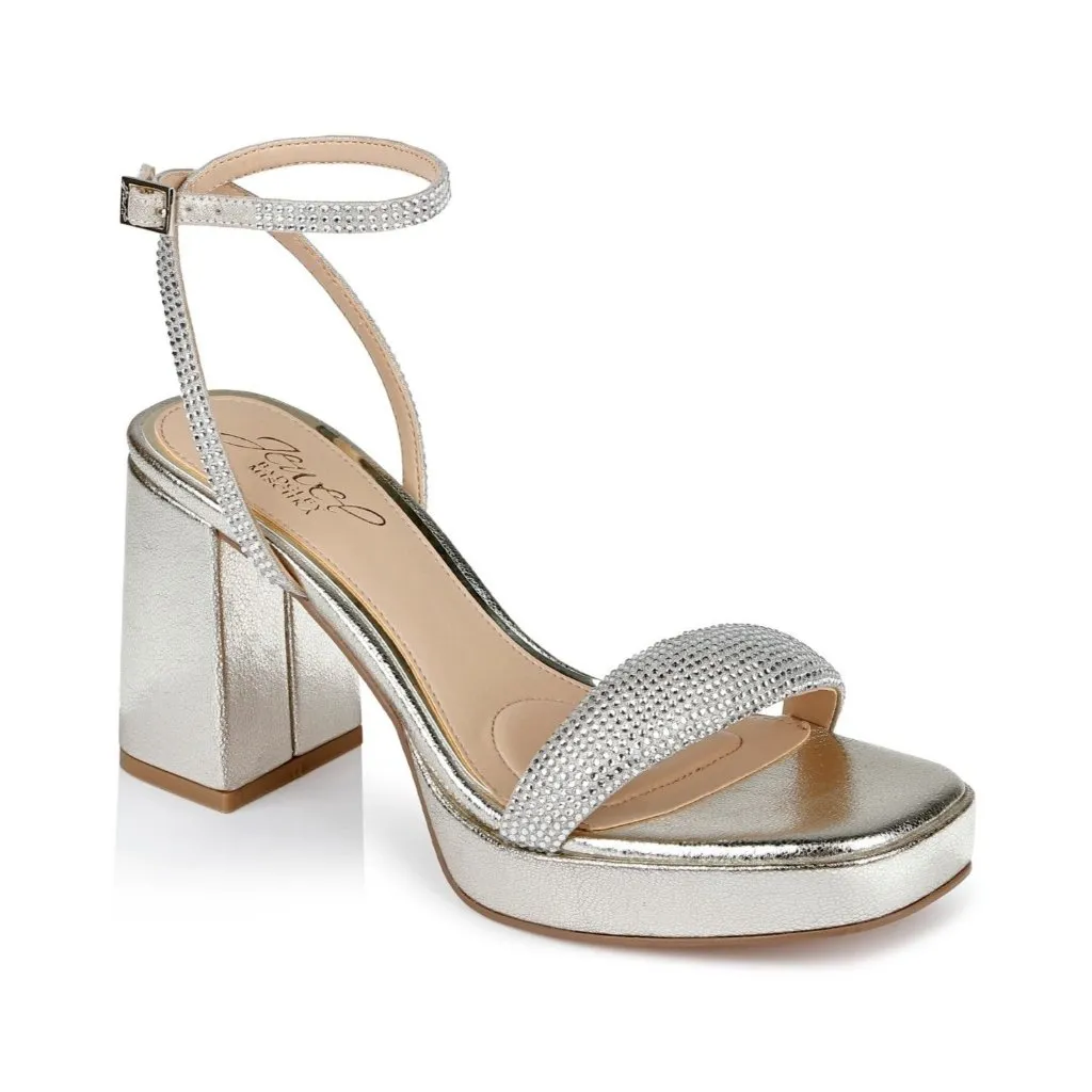 Jewel Badgley Mischka Women's 9 M Teddi Platform Sandals Gold Metallic open toe - Image 9