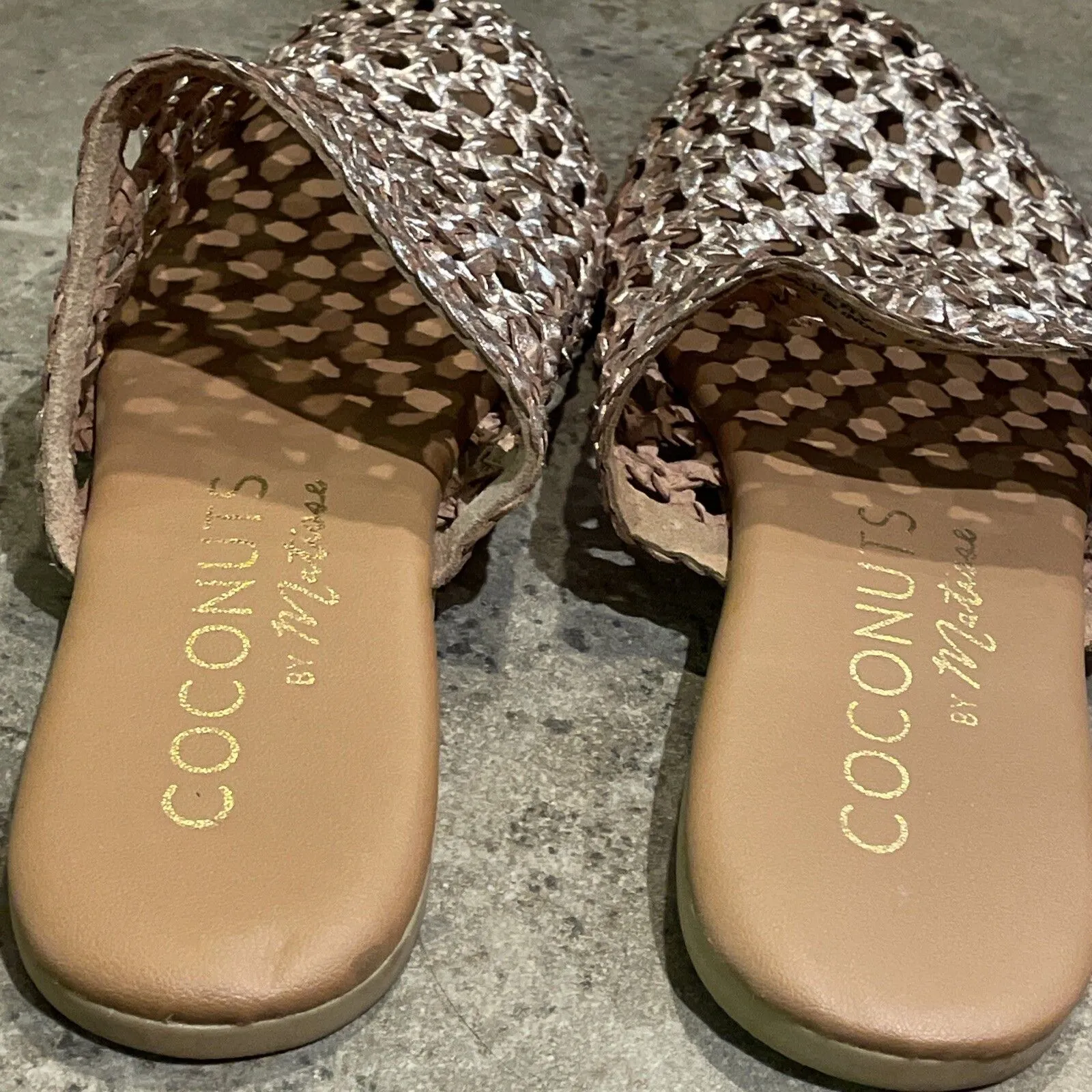 Coconuts By Matisse Island Gold Woven Leather Every Sandal Mule Shoe Womens 6M - Image 10