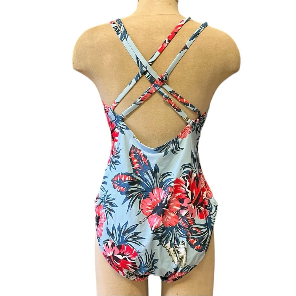 Kona Sol Swimsuit Tropical Floral One Piece XL New - Image 3