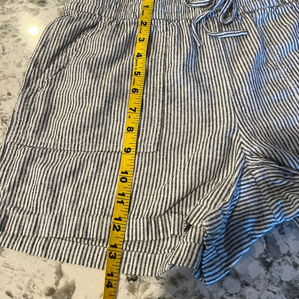 J. Crew Factory Women’s Striped linen-blend drawstring short Size Small - Image 8