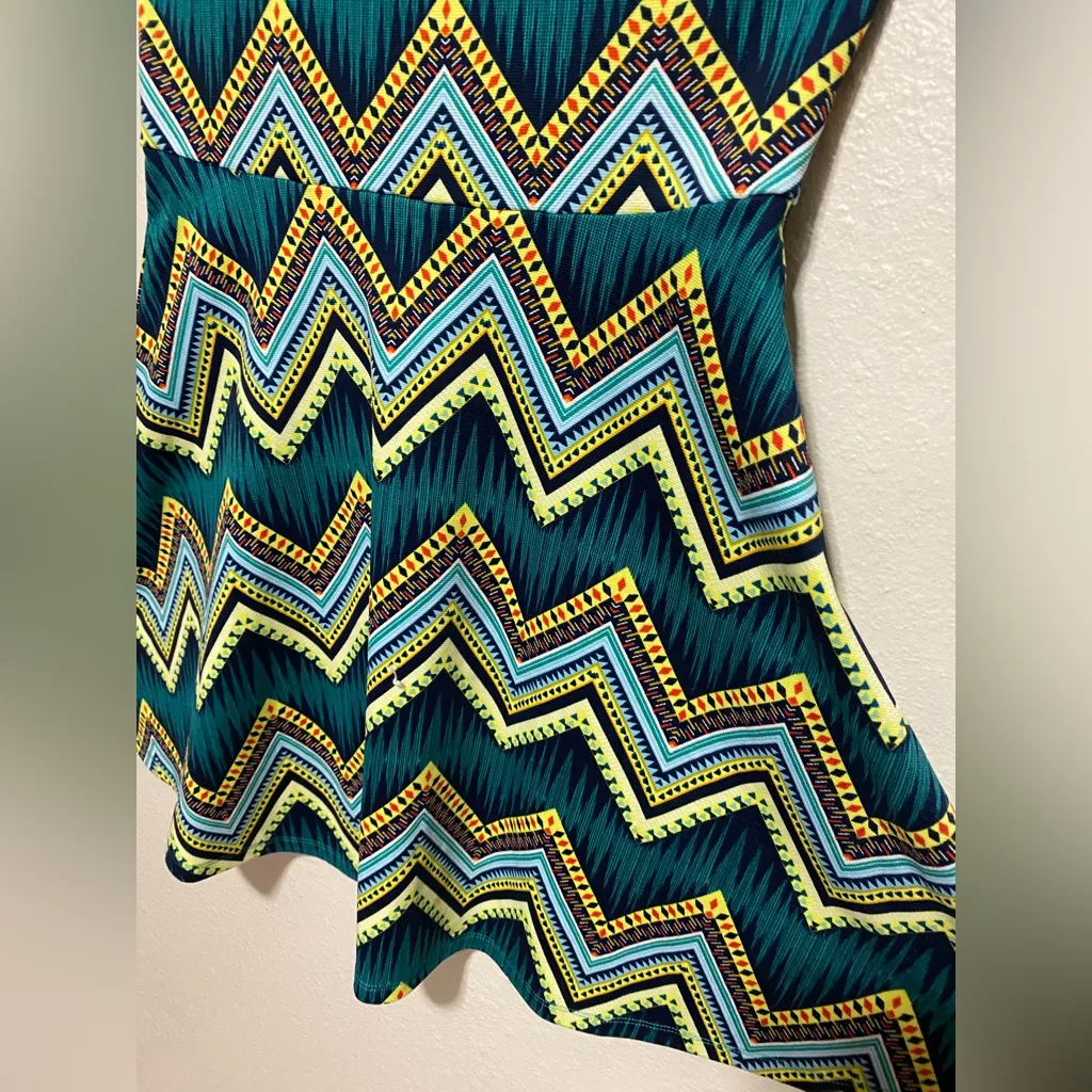 Divided by H&M Geometric Chevron Mini Dress | Southwest Print Summer Dress | 10 - Image 2