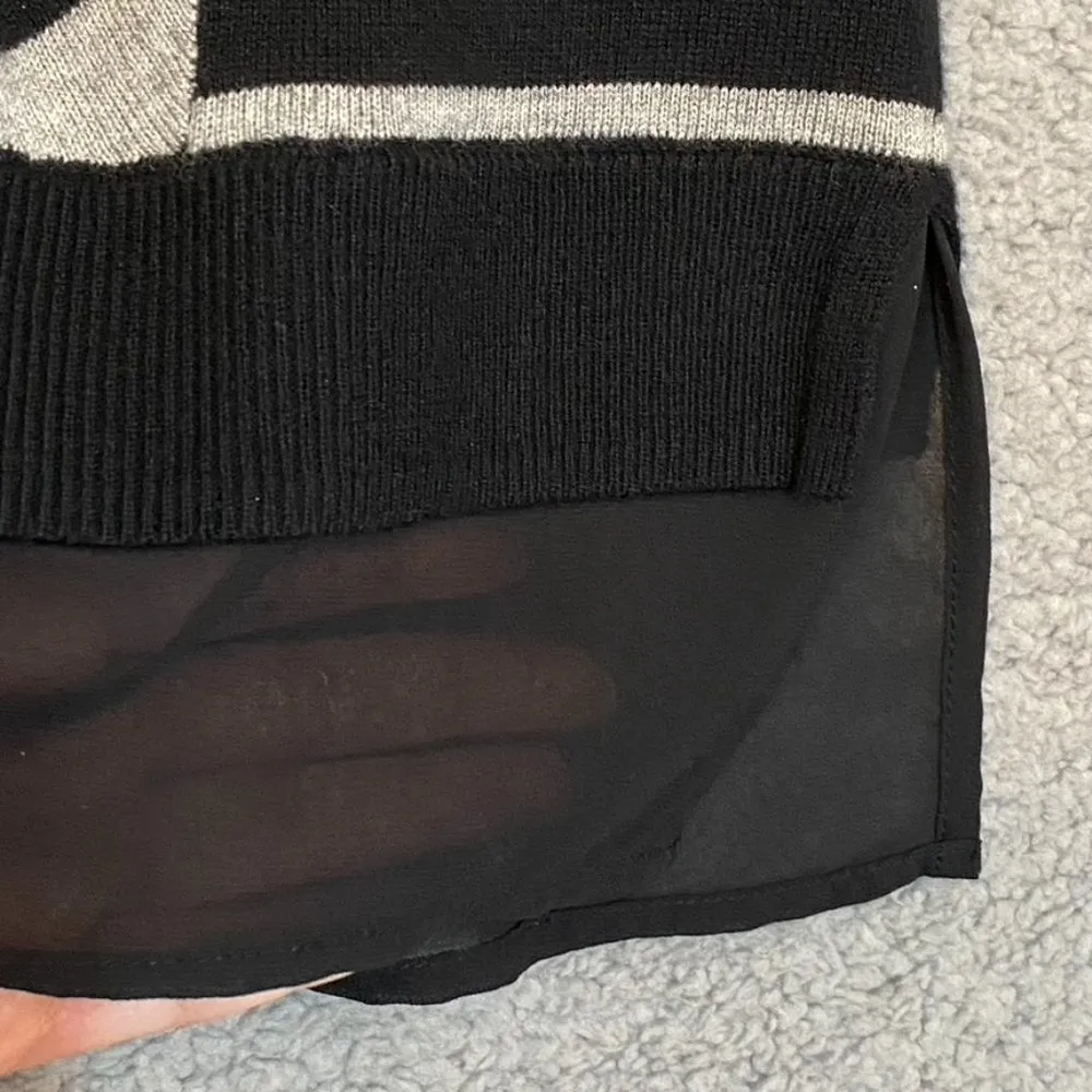 Dana Buchman Striped Sweater with Chiffon Hem Size Small NEW - Image 7