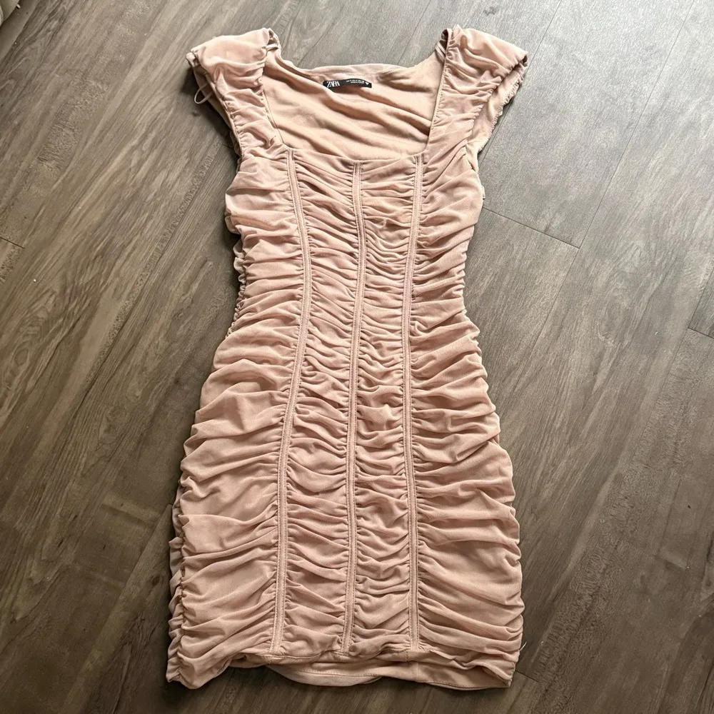 Brand new  Nude Drapped Tulle bodycon mini dress - Image 9