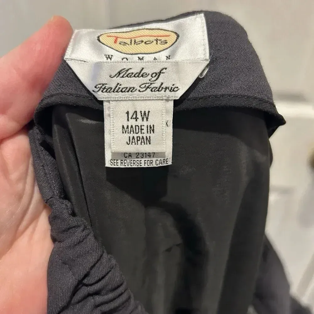 Vtg Talbots Woman 14W Gray Wool‎ Fully Lined Pants Slacks Made In Japan - Image 8