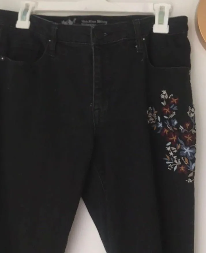 Target Black Embroidered Jeans - Image 2