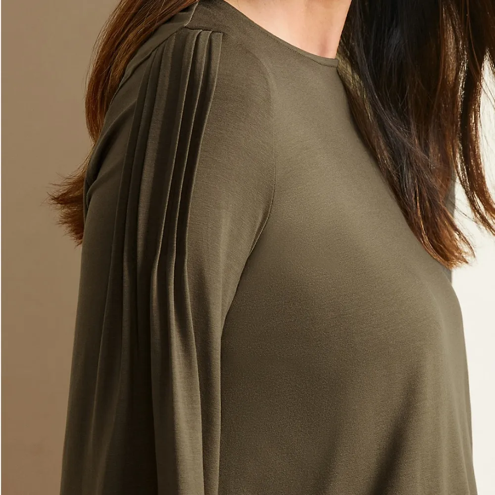 NWT Garnet Hill Pintuck Puff-Sleeve Knit Top Blouse Shirt Lavender Small - Image 11