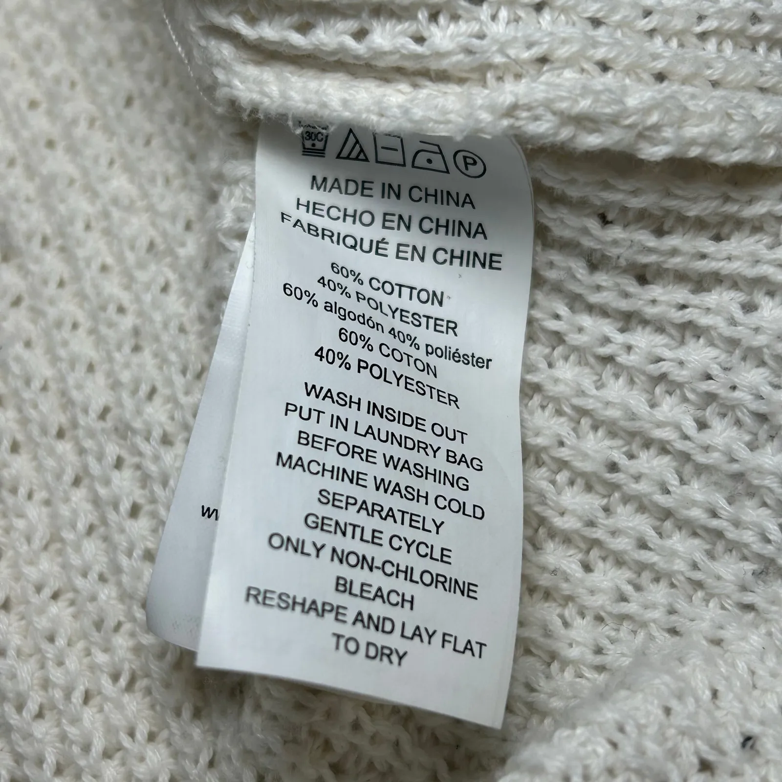 Michael Kors Knit Sweater Turtleneck Off White Chunky Warm Long Sleeve Medium - Image 6