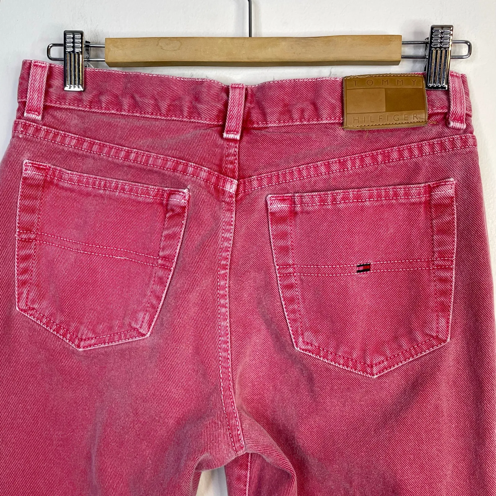 Vintage Y2K Tommy Hilfiger Hipster Straight Leg Jeans Pink Island Punch Womens 4 - Image 7