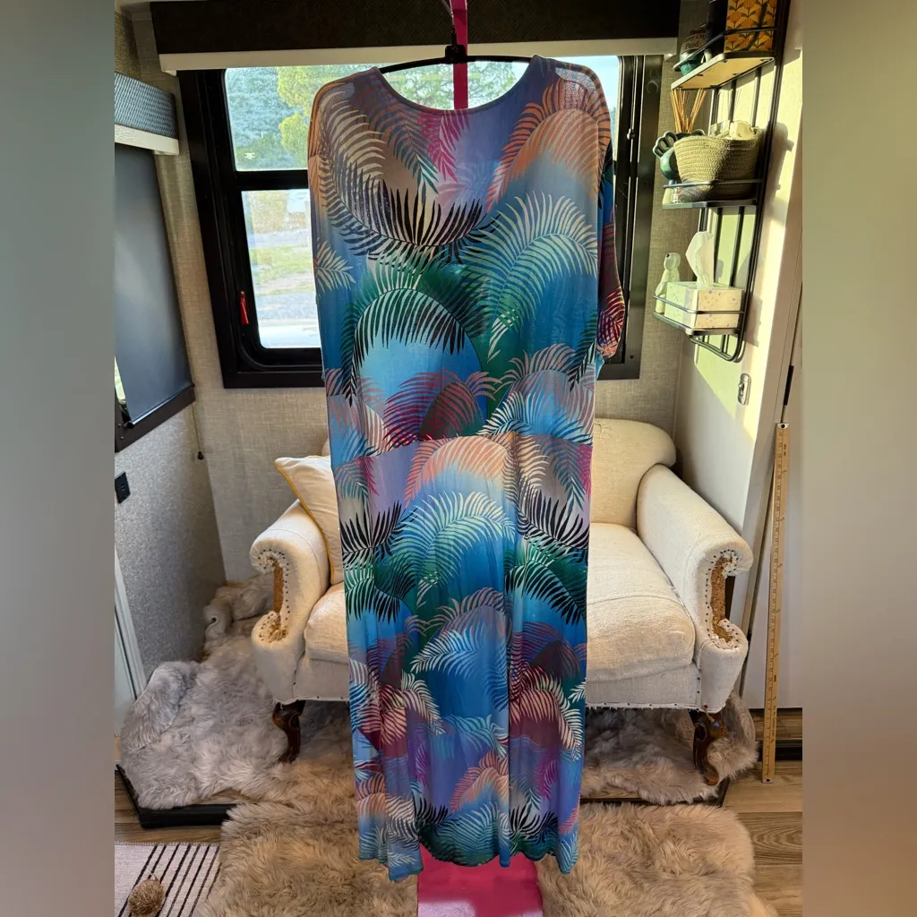 Soft Surroundings Tropical Leaf Maxi Dress size 3X - Image 3