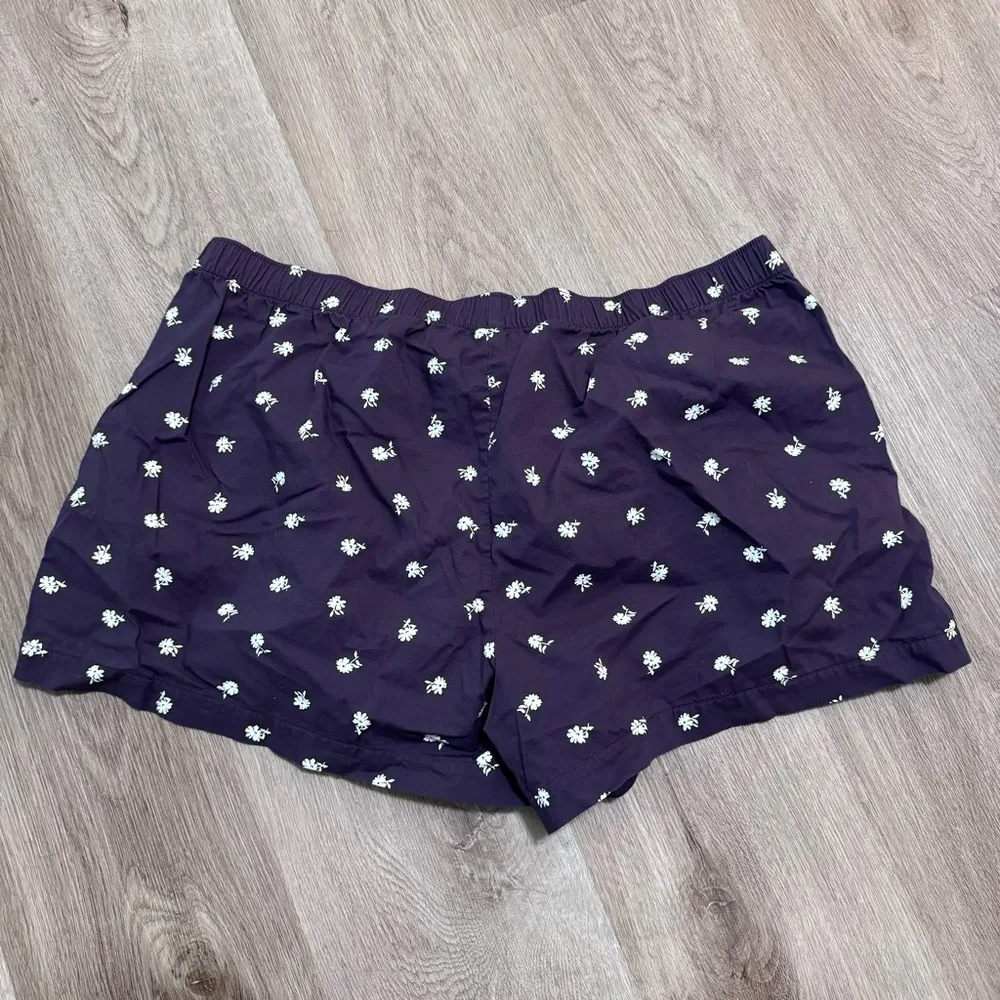Victoria’s Secret Valiant Ditzy Dots Floral Eggplant Purple Boxer Shorts XL - Image 5