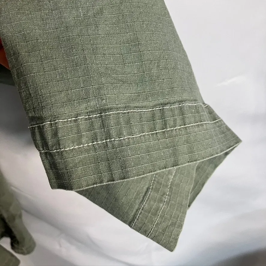 Vintage Y2K Goddess Cargo Capris Womens 16 Army Grunge Utility Military‎ Ramie Green - Image 8