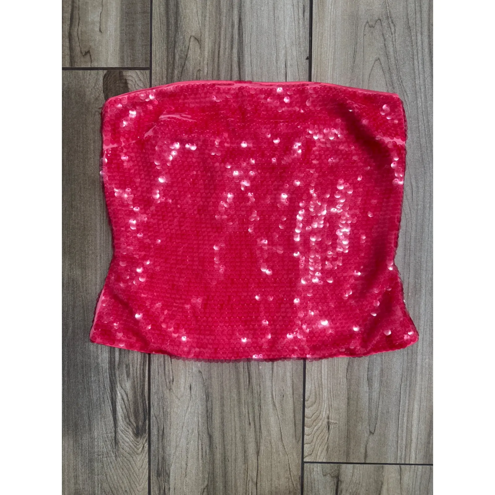 NWT SUSANA MONACO Sheer Sequin Tube Top - Azalea Sz Small $238 - Image 3