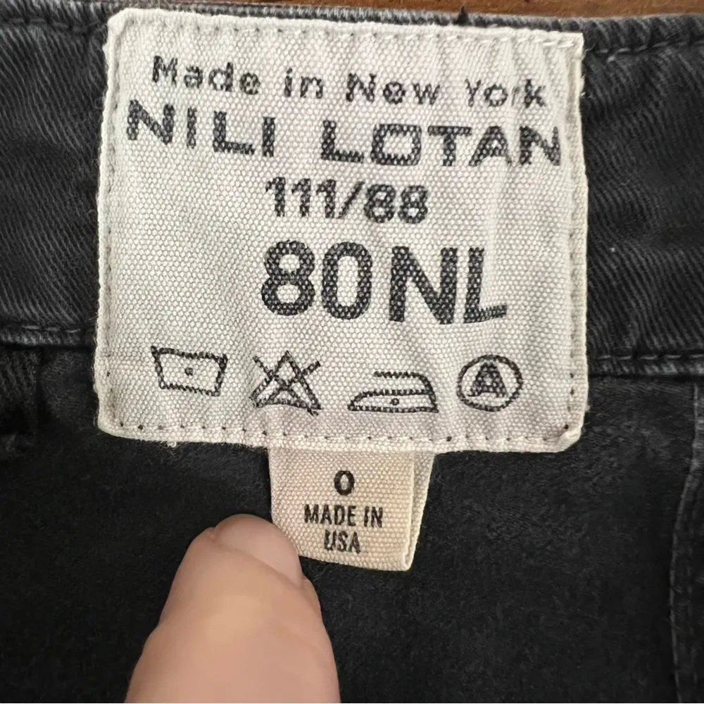 Nili Lotan Jenna Pant Raw Hem Military Style Carbon Black Mid Rise Women’s Sz 0 - Image 12