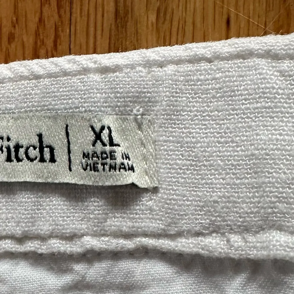 Abercrombie & Fitch Linen Blend Mini Skirt White Sz XL - Image 9