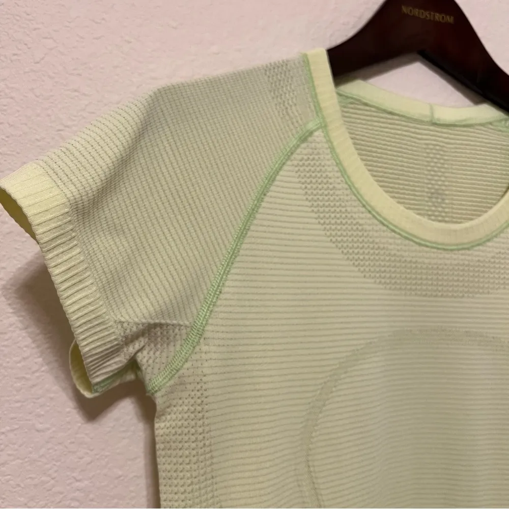 Lululemon swiftly tech short sleeve stretchy T-shirt, neon yellow, size 8 - Image 6