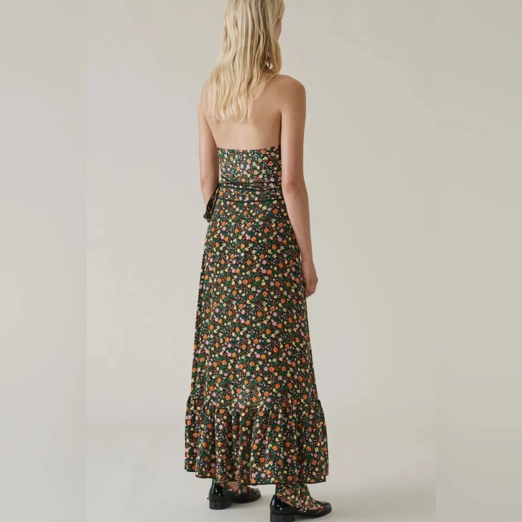 Ganni Floral Multi Color halter neck Bodysuit Top/size - Image 13