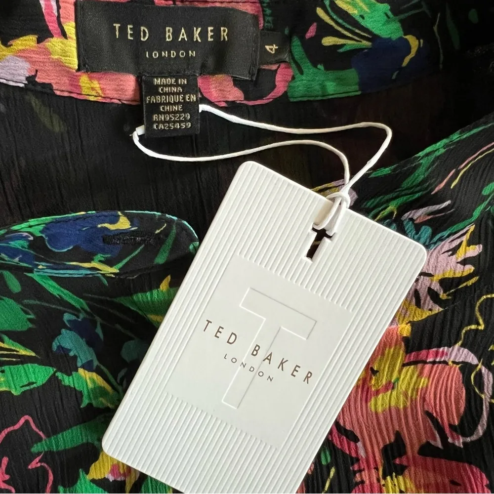 Ted Baker London Carita Ruffle Sleeve Blouse, Size 12 New w/Tag Retail $195 - Image 9