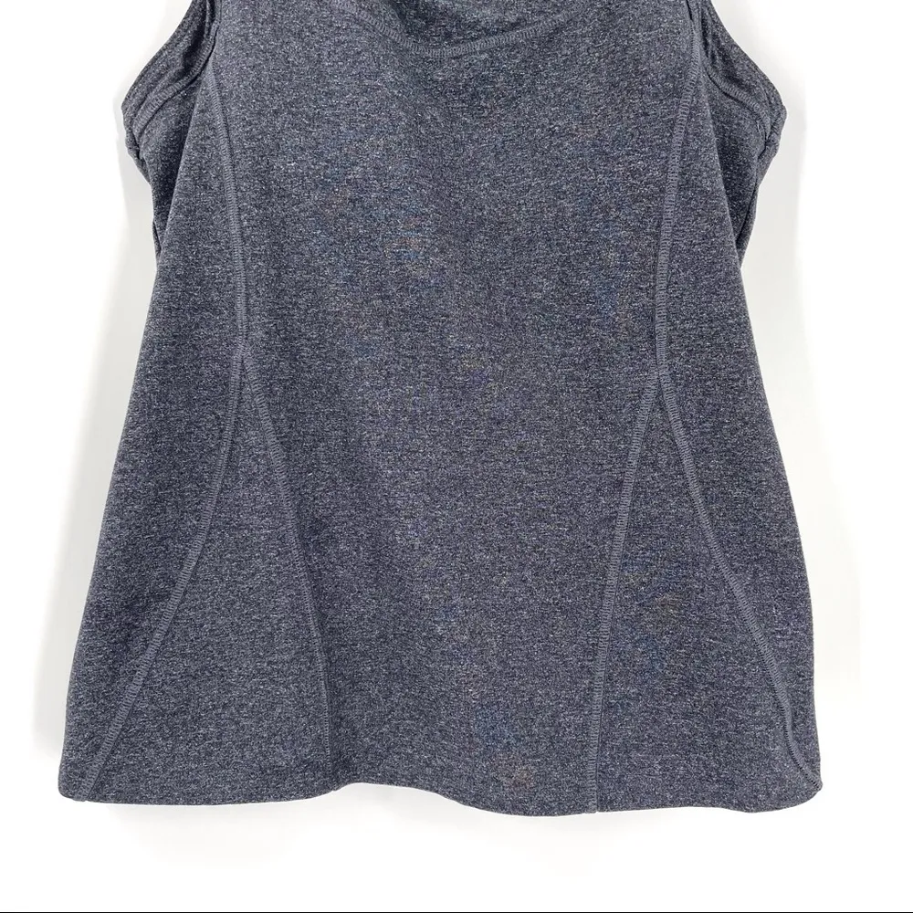 Athleta Gray Racerback Cross Strap Built In Bra Tank Top - Image 5