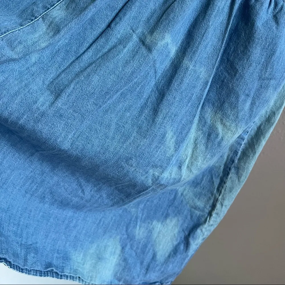 ASOS Denim Chambray V Neck Button Front Dress 3/4 Sleeve US 10 - Image 7