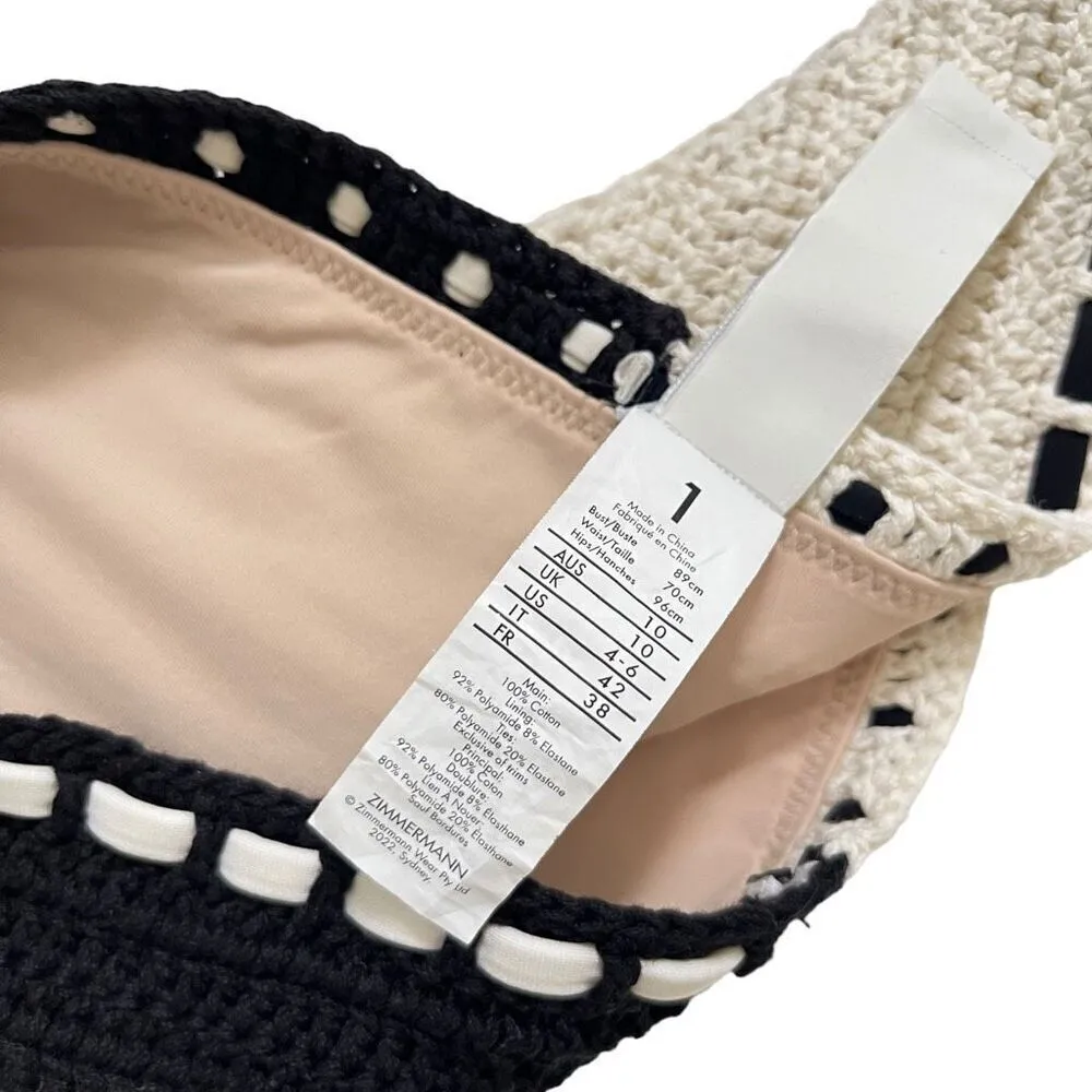 Zimmermann Clover Crochet Bikini Set‎ in Black & White - Image 11